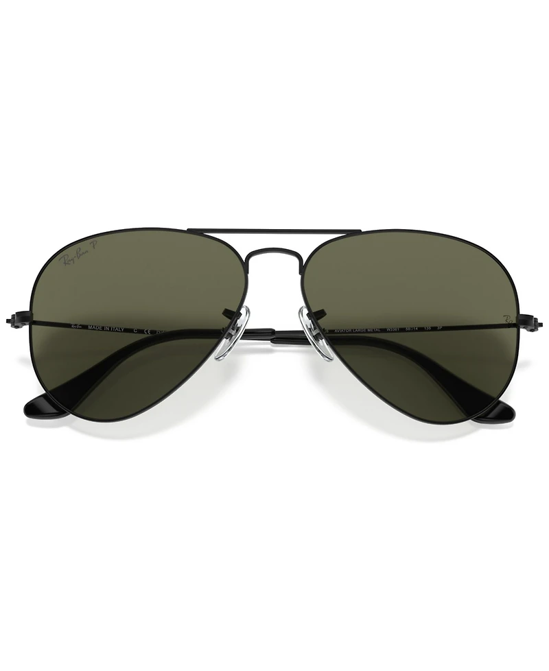 Ray-Ban Unisex Polarized Sunglasses, RB3025 Aviator Classic