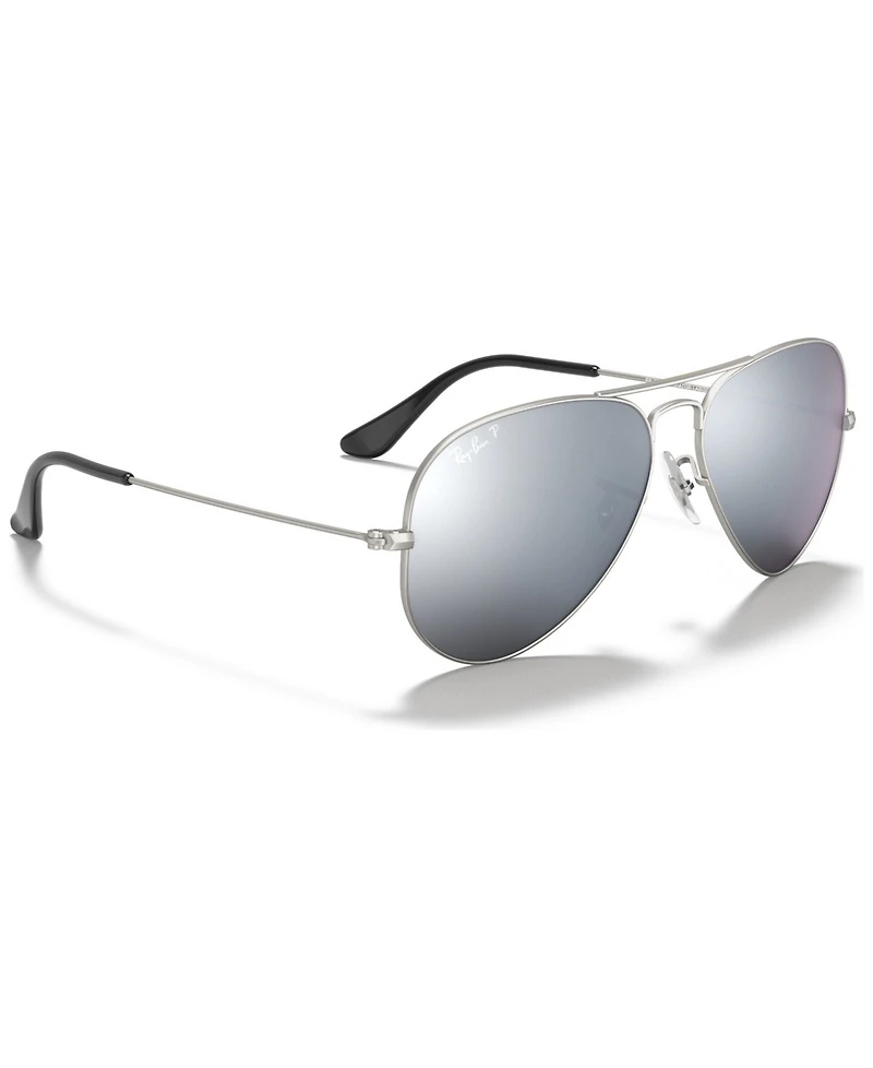 Ray-Ban Unisex Polarized Aviator Mirror Sunglasses, RB3025