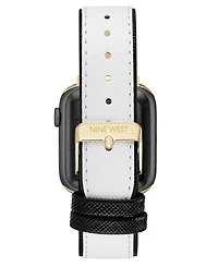Nine West Women's Saffiano Textured Faux Leather Band designed for Apple Watch 42mm (Series 10) & 38/40/41mm
