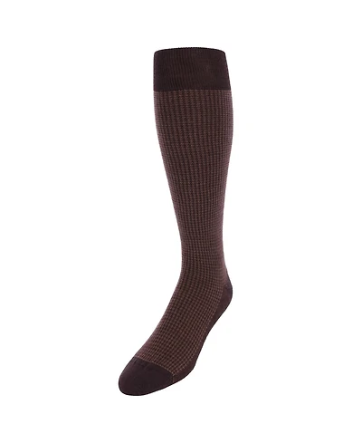 Trafalgar Men's Charlie Over The Calf Houndstooth Merino Wool Socks