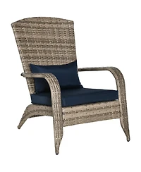 Outsunny Pe Rat Adirondack Lounge Patio Fire Pit Chair