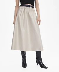 Mango Women's Midi Satin Skirt