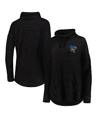 Women's Heathered Black Charlotte Fc Cuddle Tri-Blend Pullover Sweatshirt