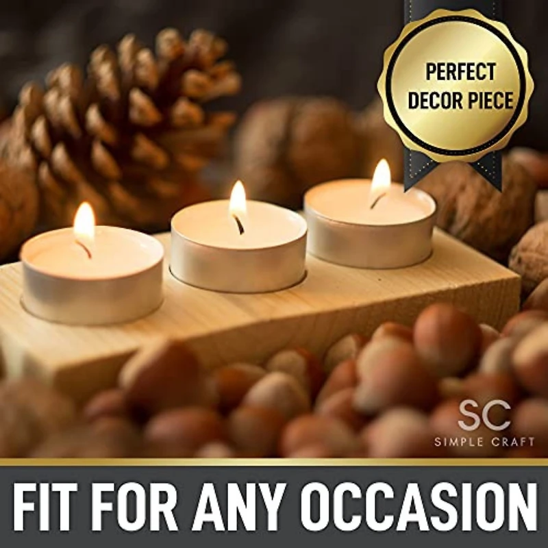 Pack Smokeless Unscented Long Burning Tea Lights Candles for Home