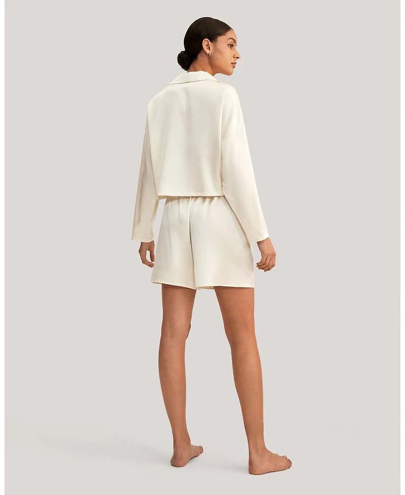 Lilysilk Women's Osmanthus Silk Pullover Pajama Short Set