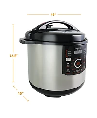 MegaChef 12 Quart Steel Digital Pressure Cooker with 15 Presets and Glass Lid
