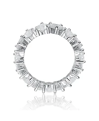 Ra White Gold Plated Heart Cubic Zirconia Band Ring