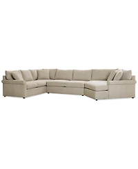 Closeout! Wrenley 170" 3-Pc. Fabric Sectional Cuddler Chaise Sofa, Created for Macy's