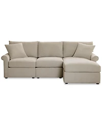 Closeout! Wrenley 99" 3-Pc. Fabric Modular Chaise Sectional Sofa, Created for Macy's