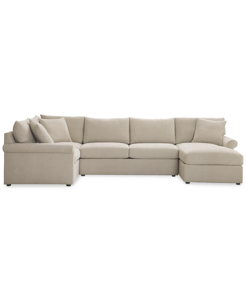Closeout! Wrenley 138" 4-Pc. Fabric Modular Chaise Sectional Sofa, Created for Macy's