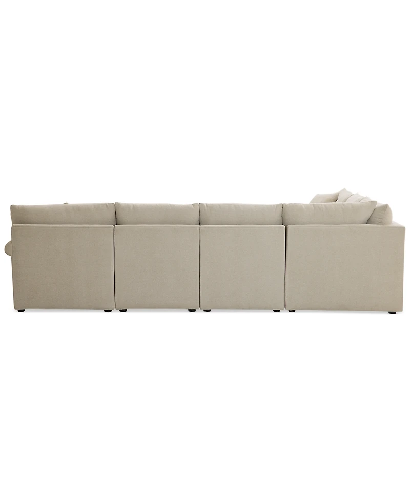 Closeout! Wrenley 131" 6-Pc. Fabric Modular Sectional Chaise Sofa, Created for Macy's