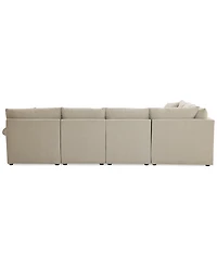 Closeout! Wrenley 131" 6-Pc. Fabric Modular Sectional Chaise Sofa, Created for Macy's