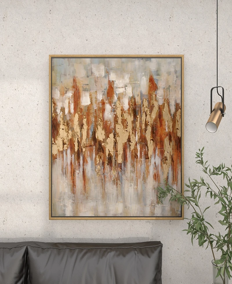 Rosemary Lane Canvas Abstract Framed Wall Art with Gold-Tone Frame, 39" x 2" x 39"