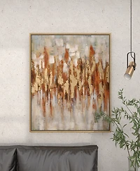 Rosemary Lane Canvas Abstract Framed Wall Art with Gold-Tone Frame, 39" x 2" x 39"