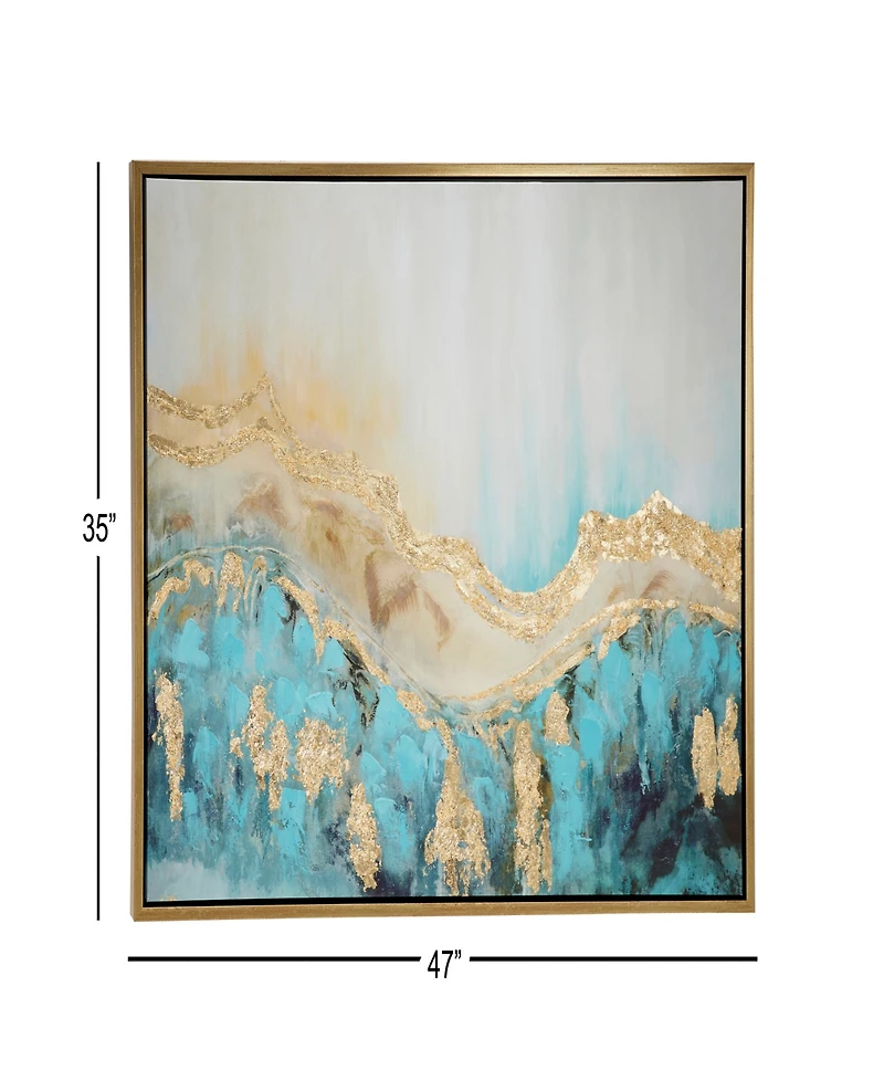 Rosemary Lane Canvas Enlarge Slice Geode Framed Wall Art with Gold-Tone Frame, 47" x 2" x 35"