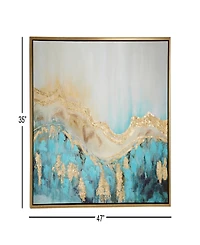 Rosemary Lane Canvas Enlarge Slice Geode Framed Wall Art with Gold-Tone Frame, 47" x 2" x 35"