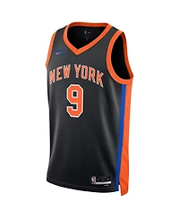 Men's and Women's Nike Rj Barrett Black New York Knicks 2022/23 City Edition Swingman Jersey