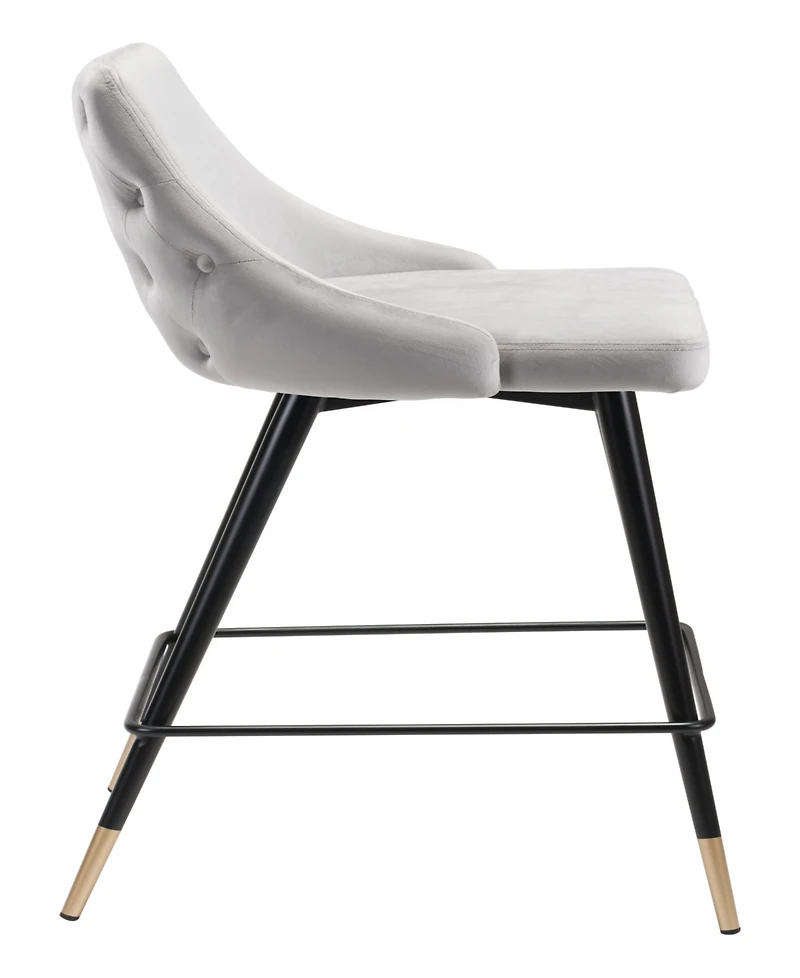 Zuo 36" Steel, Polyester Piccolo Pencil Legs Counter Chair