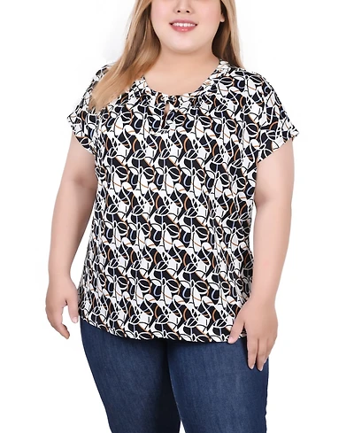 Ny Collection Plus Extended Sleeve Top with Grommets