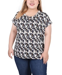 Ny Collection Plus Extended Sleeve Top with Grommets