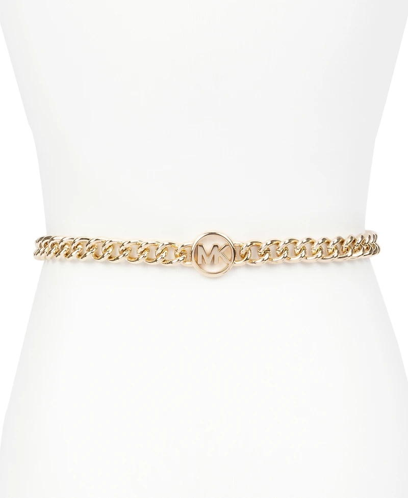 Michael Kors Women's Mk Logo Metal Chain Belt