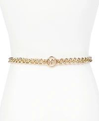Michael Kors Women's Mk Logo Metal Chain Belt