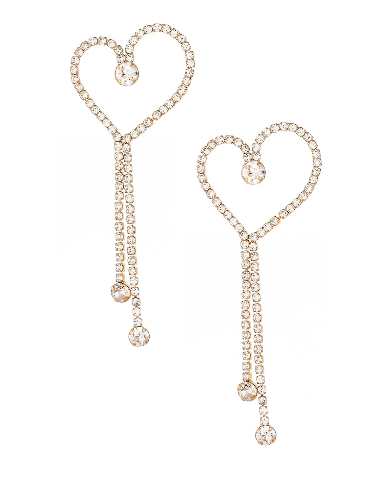 Ettika 18K Gold Plated Heart Dangle Earrings