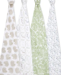 Baby Boys or Baby Girls Muslin Swaddles, Pack of 4