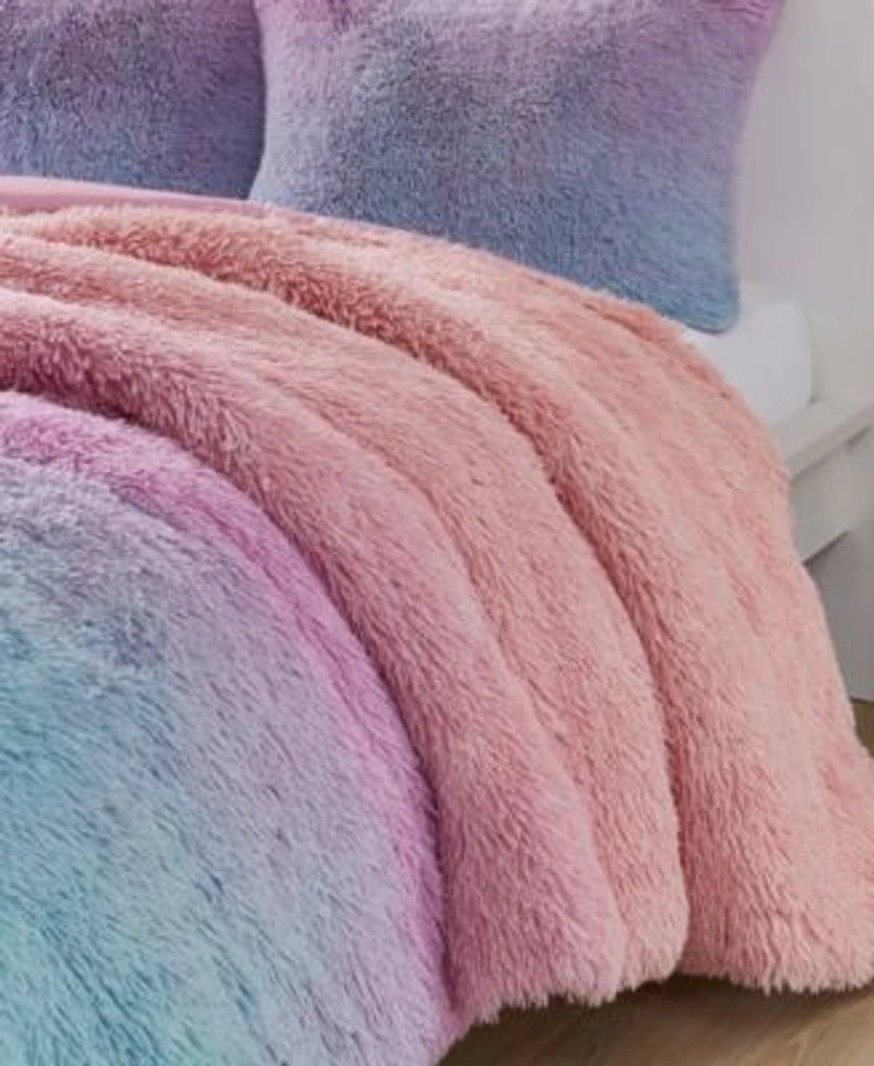 Intelligent Design Primrose Ombre Shaggy Faux Fur Comforter Set