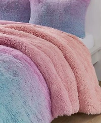 Intelligent Design Primrose Ombre Shaggy Faux Fur Comforter Set