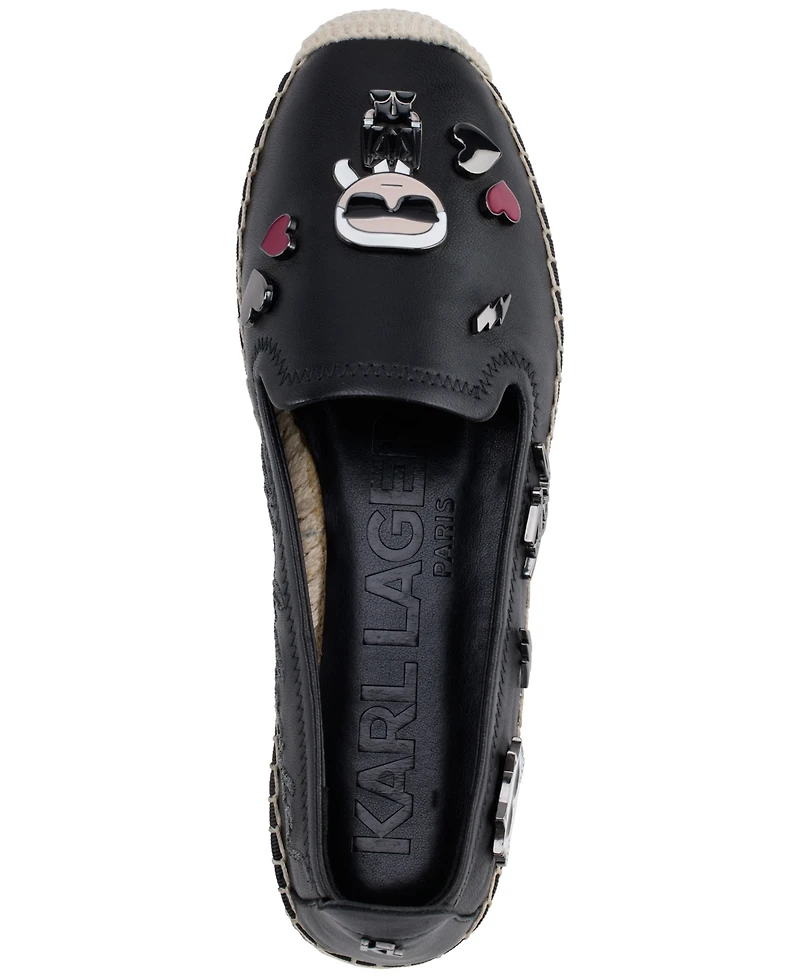 Karl Lagerfeld Paris Women's Michaela Embellished Slip-On Espadrille Flats
