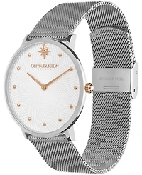 Olivia Burton Women's Celestial Ultra Slim Silver-Tone Stainless Steel Bracelet Watch 40mm