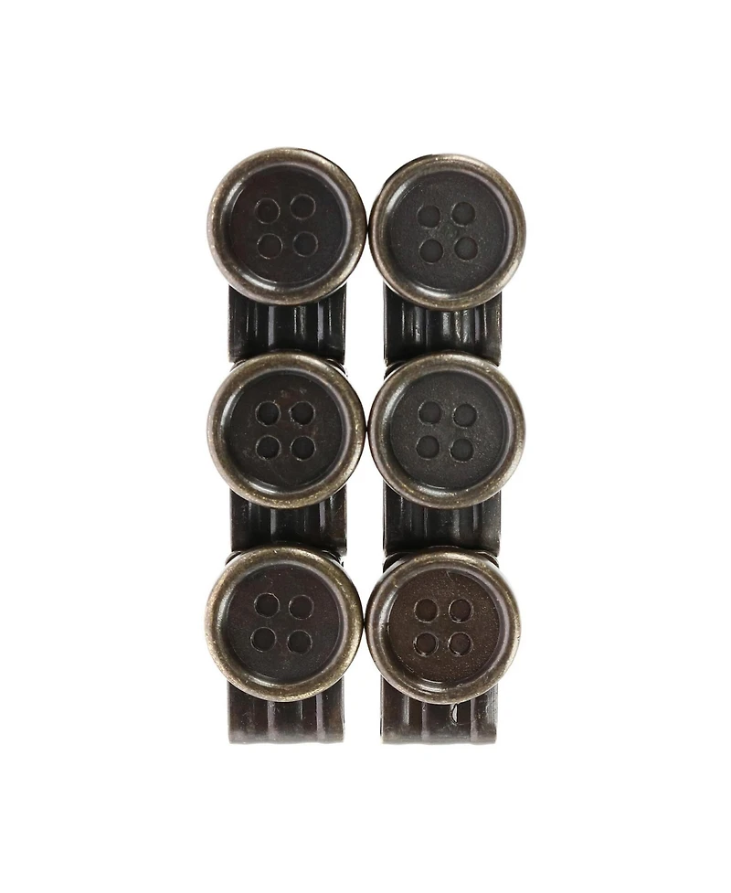 Trafalgar Men's No Sew Moveable Button End Suspender Clips (Set of 6)