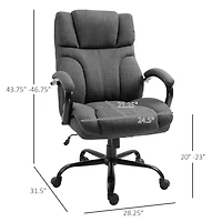 Vinsetto 500lbs Swivel Big/Tall Office Computer Desk Chair w/ Wheels, Deep