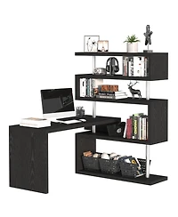 Homcom Rotating Core Hobby Desk 4 Tier Hollow Combo Computer Table Display Shelf