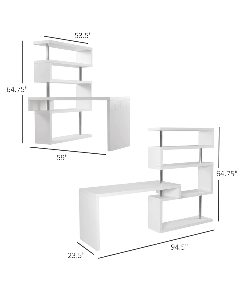 Homcom Rotating Core Hobby Desk 4 Tier Hollow Combo Computer Table Display Shelf