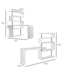 Homcom Rotating Core Hobby Desk 4 Tier Hollow Combo Computer Table Display Shelf