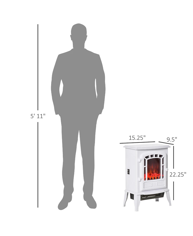 Homcom Electric Fireplace Stove with Overheat Protection 750W/1500W