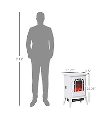 Homcom Electric Fireplace Stove with Overheat Protection 750W/1500W