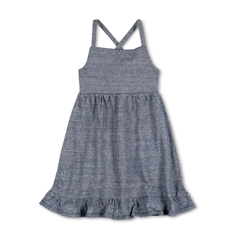 Hope & Henry Baby Girls Organic Cotton Sleeveless Knit Flounce Sundress