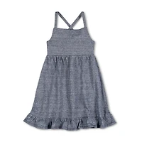 Hope & Henry Baby Girls Organic Cotton Sleeveless Knit Flounce Sundress