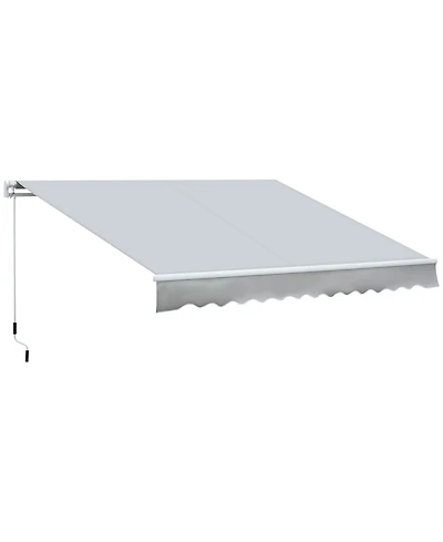 Outsunny 12' x 8' Retractable Patio Awning Canopy w/ Crank Handle,