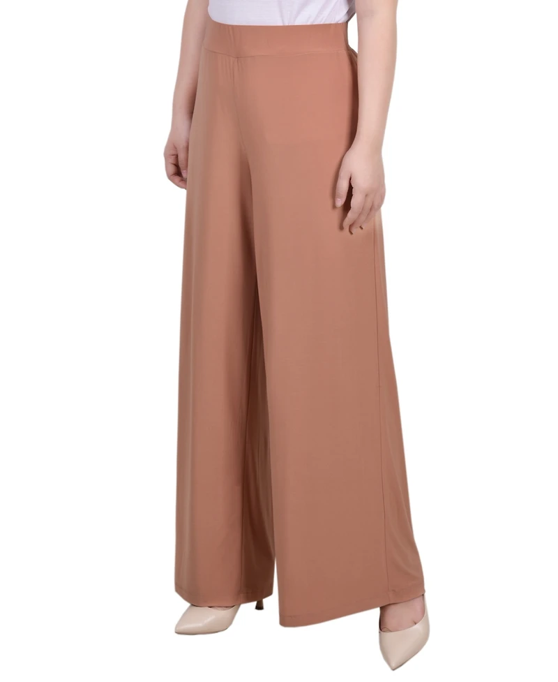 Ny Collection Petite Mid Rise Pull On Wide-Leg Palazzo Pant, & Short