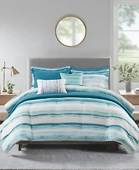 Madison Park Marina Printed Seersucker 8-Pc. Comforter and Coverlet Set, King/California King