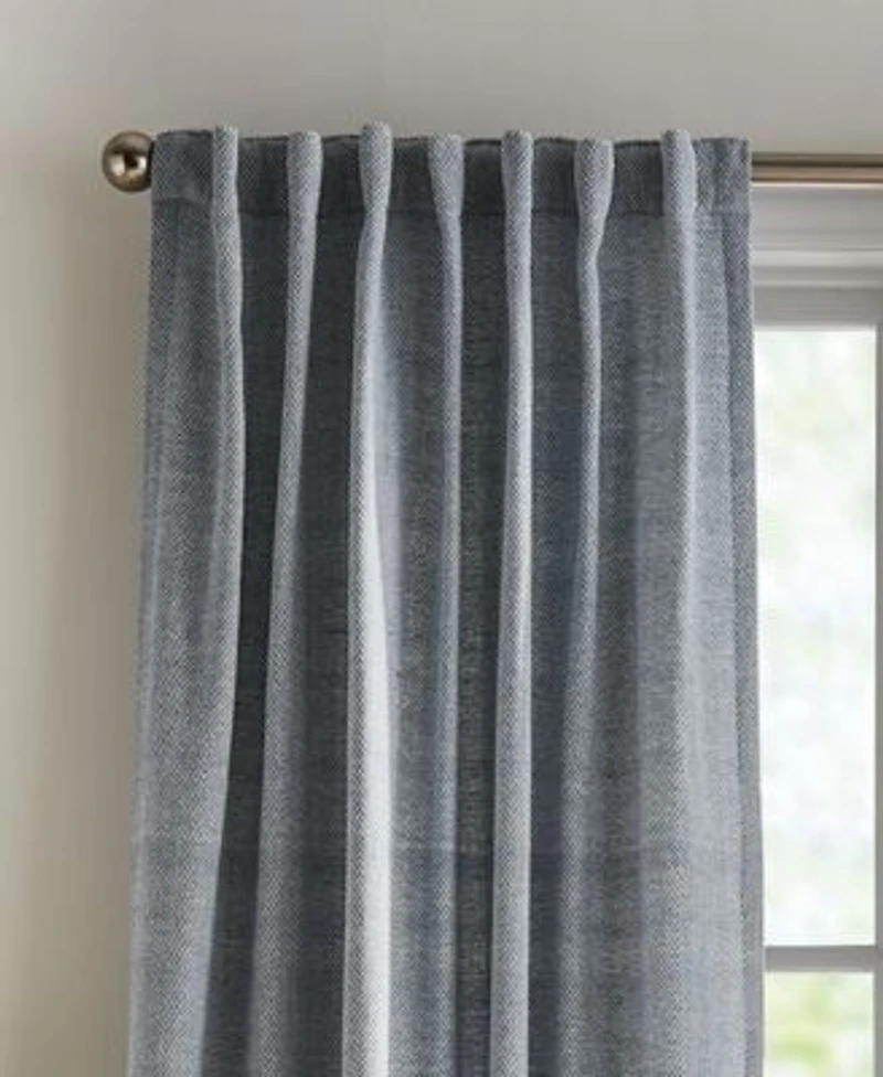 Tommy Hilfiger Herringbone Back Tab Dusty 2 Piece Curtain Panel Collection
