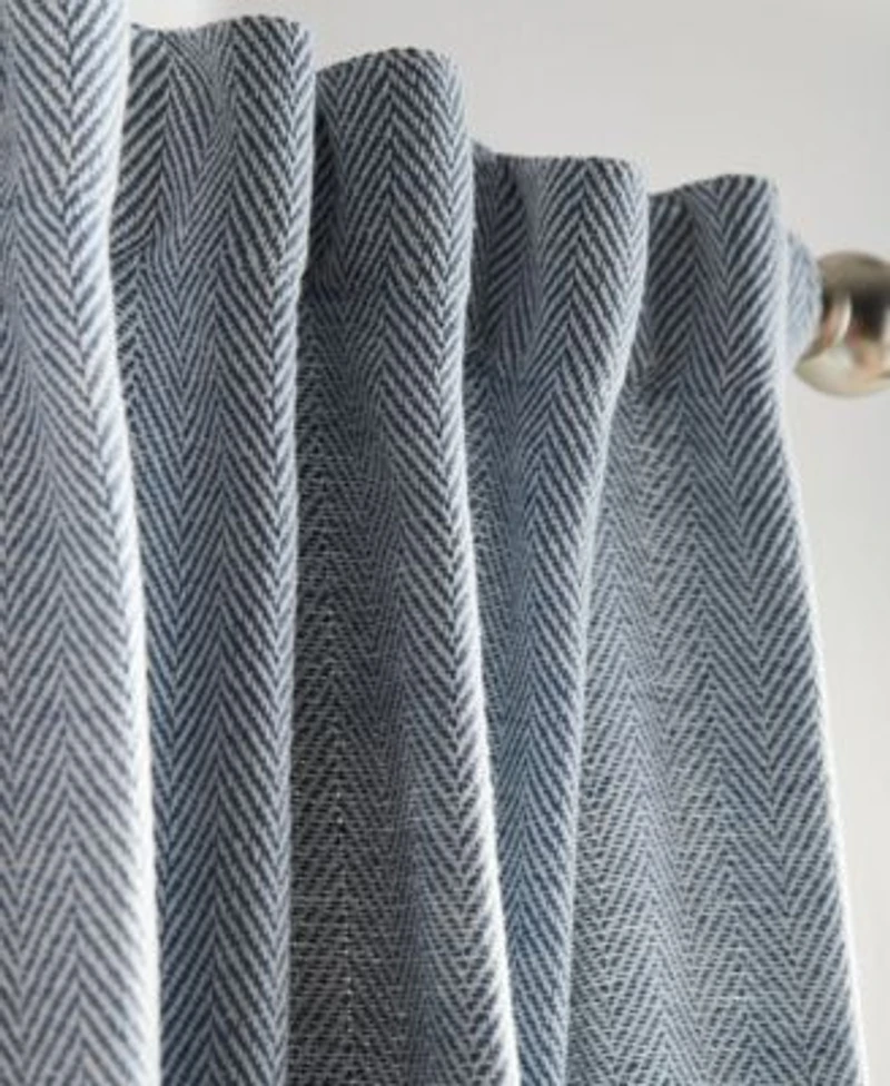 Tommy Hilfiger Herringbone Back Tab Dusty 2 Piece Curtain Panel Collection