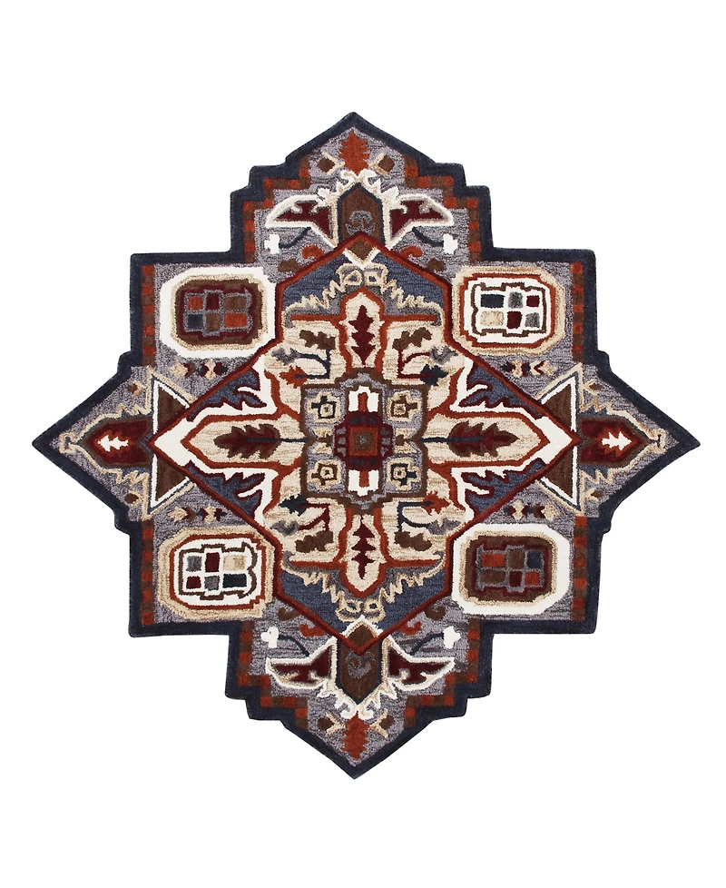 Lr Home Closeout! Super SHAPE5092A 7' x Novelty Star Area Rug