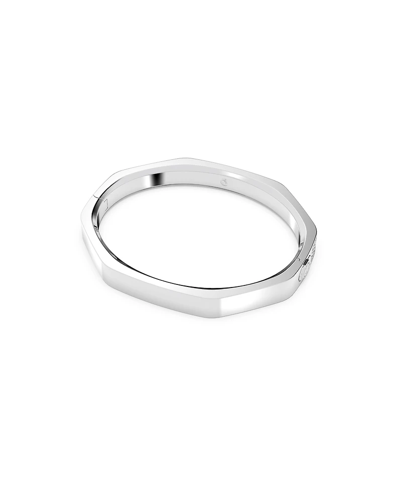 Swarovski Crystal Dextera Bangle Octagon Shape Pave Medium White Rhodium Plated
