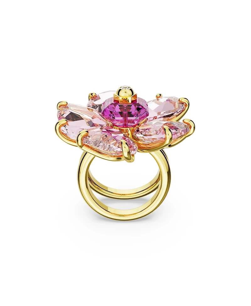 Swarovski Crystal Flower Pink Florere Cocktail Ring