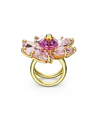 Swarovski Crystal Flower Pink Florere Cocktail Ring